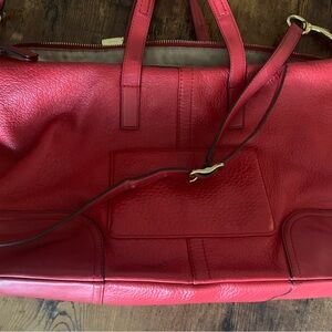 Vibrant Red Leather Handbag
